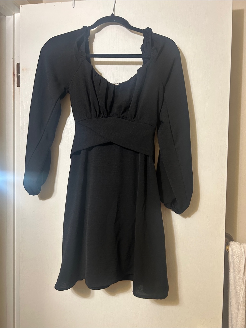 Black Pie In the Sky Long-Sleeve Mini Dress size S
